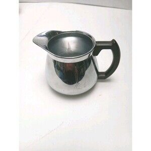 Vintage Sunbeam Chrome Silver Creamer Pitcher Black Handle Mid Century Modern